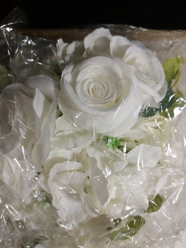 10 New Faux White Flowers For Centerpieces 10"x10"x4"