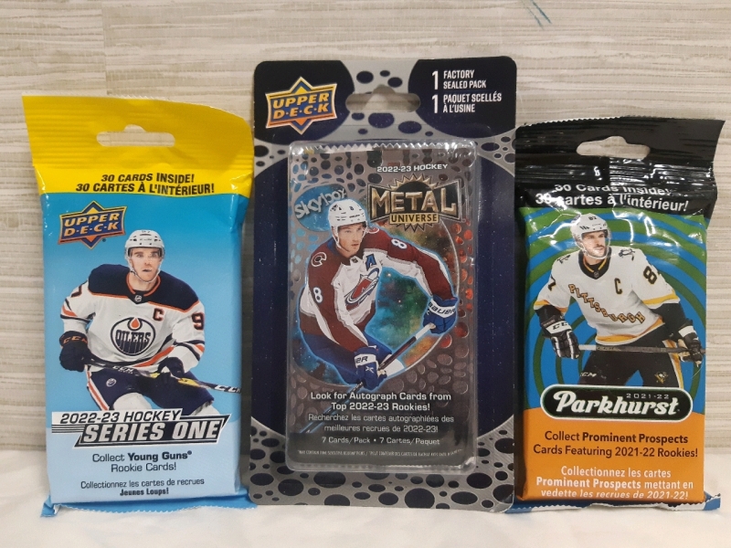 3 New Sealed Packs | Of Upper Deck NHL Trading Cards | 3 Packs 67 Cards Total