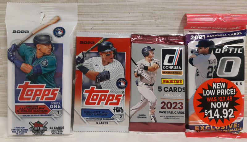 4 New Sealed Packs | Of MLB Baseball Trading Cards From 2021- 2023 | 4 Packs