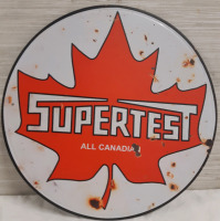 New | " Supertest All Canada" Circular Metal Hanging Wall Sign ( 12" Diameter )