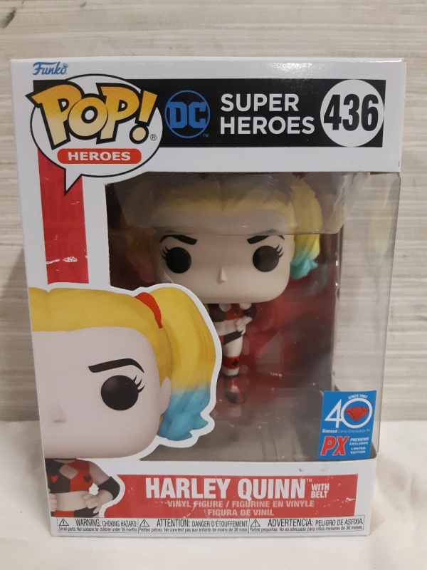 New Sealed | #436 Funko Pop Heros: DC Super Heros | Harley Quinn With Belt Vinyl Figure 4" Tall