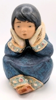 Gorgeous Vintage 1983 Daisa LLADR&Oacute; Spain Pensive Inuit Girl | 7.5" Tall