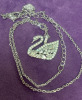 SWAROVSKI Swan Necklace. Stamped Clear Crystals Classic Iconic Stunner - 3