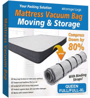 New Storage Logic | Queen/Full/Full-XL Foam Mattress Vacuum Bag With Straps For Moving