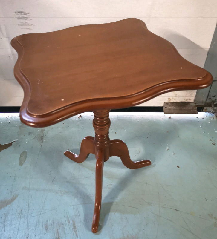 Vintage Tilt Wooden End Table - 16" Long & Wide and 21" Tall