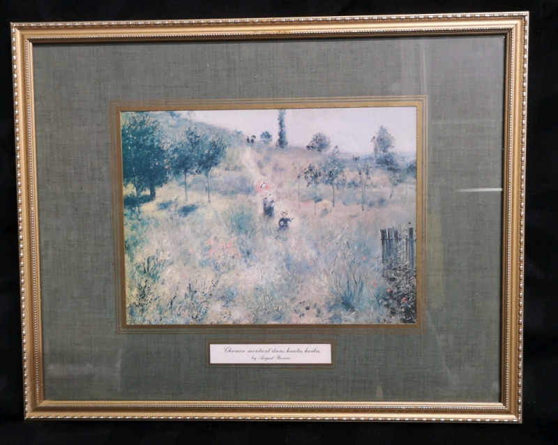 Framed Print Chemin Montant Dan's Hautes Herbes by August Renoir - 15"W x 12"H