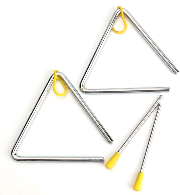 New Foraineam 2 Pack| Of 5 Inch Hand Percussion Instrument Triangles with Striker