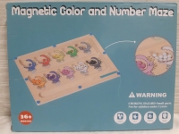 New | Wooden Dinosaur Themed Magnetic Colour & Number Maze For Ages 3+