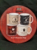 New Sakura Coffee Break | Set Of 4 Stoneware Ceramic Coffee Mugs 3.75" Tall - 3