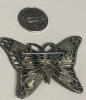 Butterfly Brooch Black Green Purple Enamel Uranium - 2