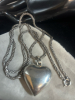 Sterling Thick 30 inch Rope Chain Large Puff Heart Pendant