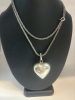 Sterling Thick 30 inch Rope Chain Large Puff Heart Pendant - 3