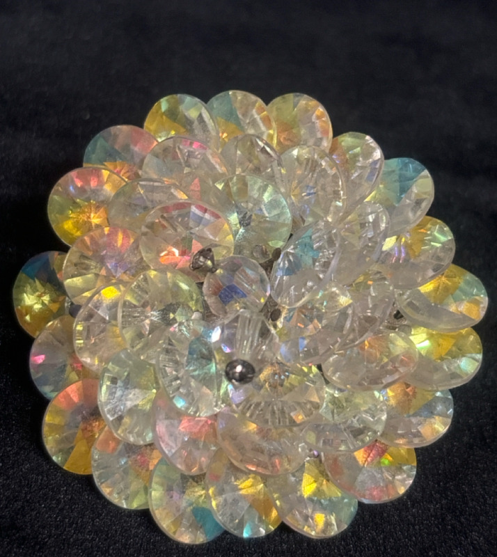 Vintage Signed Vendome Aurora Borealis Crystal Brooch