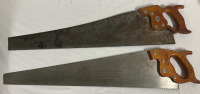 Vintage Disston D-3 Wood Handle Hand Saw & Shurly Dietrich Atkins Razor Steel Saw NO 50 Wood Handle Canadian