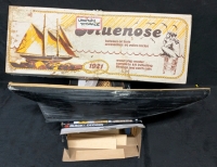 Vintage Partial 1921 Bluenose Wood Ship Model Kit & Box of Wood Off-Cuts, Shims +