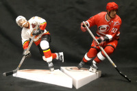 2 Vintage NHL McFarlane Toys | #12 Calgary Flames; Jarome Iginla & #10 Carolina Hurricanes Ron Francis Toy Statue Collectibles