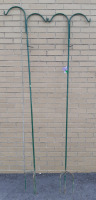 2 Good Condition Metal Garden Stakes For Hanging Plants 88" Tall