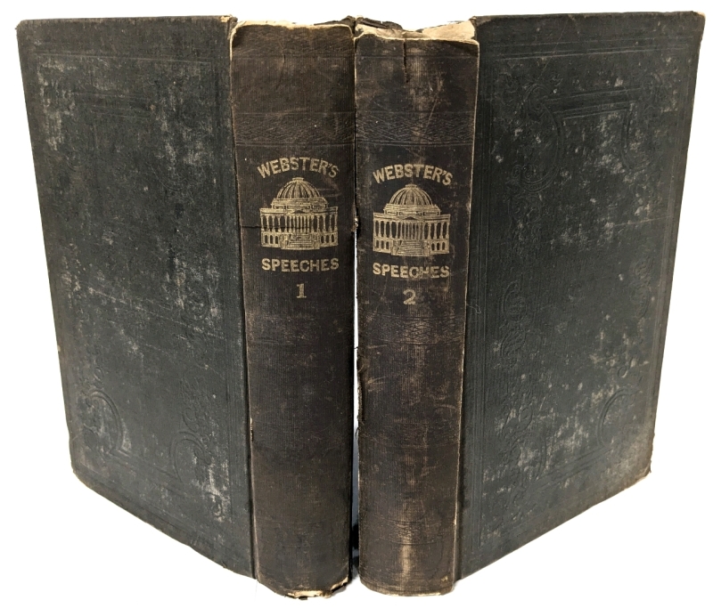 Antique 1842 | Volumes I & II | Speeches and Forensic Arguments by Daniel Webster | With Edition - Boston, Tappan & Dennet