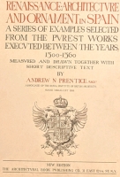 Antique 1888 | Renaissance Architecture and Ornaments in Spain by Andrew Prentice | New Edition | The Architectural Book Publishing Co, New York