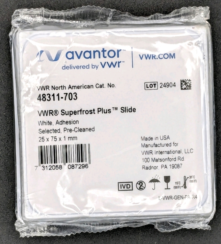 [Science & Medical] New Avantor VWR Superfrost Plus Slides | White, Adhesion, Selected, Pre-Cleaned | 25mm x 75mm x 1mm | 48311-703 | Retails for Over $100!