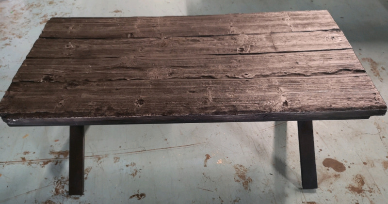 Coffee Table - Metal Base 47"L x 23.5"W x 18.25"H
