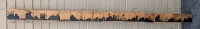 Huge Spinable Wooden Wall Art with Painted Industrial Cityscape | 3.4" x 1.75" x 69" Long