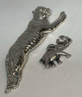 JJ Jonette Tiger Brooch Sterling Elephant Charm Pendant