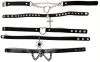 5 New Black Pu Leather Punk / Gothic Leather Choker Collars | 14.8" - 18' Long - 2