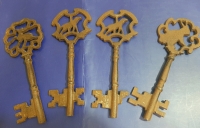 4 Vintage Cast Iron Decorative Keys That Represent Animals