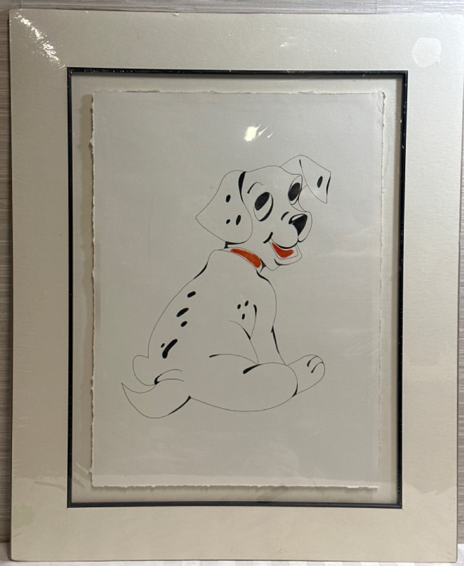 Original Water Colour and Pen Dalmatian Puppy On Rag Papper 23&rdquo; x 17&rdquo; Shrink Wrapped