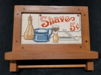 Cross Sitched Hand Made Wooden Barber Shop Wall Sign ( 10.5" x 9" )
