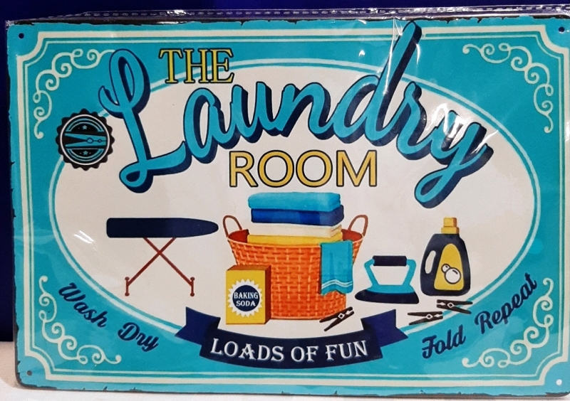 New Metal Sign Laundry Room Loads of Fun 11.75" X 8"