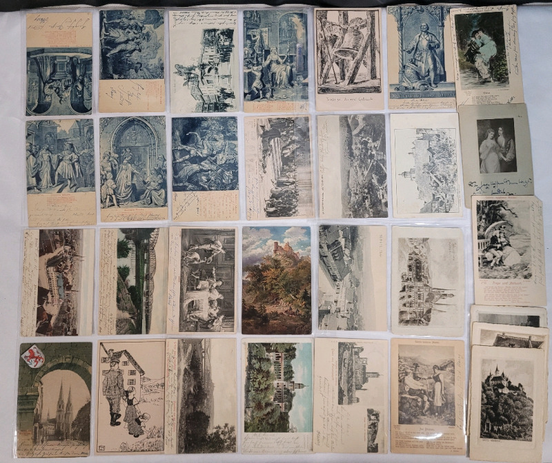 Antique Early 1900s German Postcards . All Unsed with Postmark Stamps . 30 Postcards