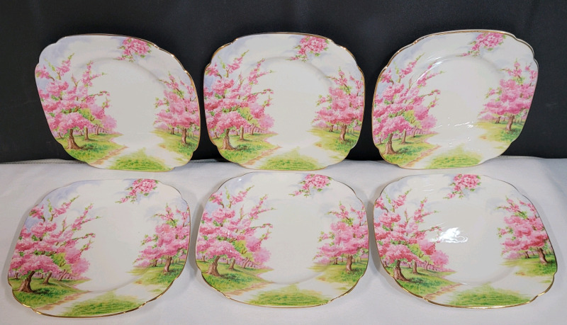 Royal Albert " Blossom Time " Tea Plates , Six (6) Plates . No chips or cracks