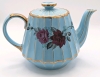 Lovely Vintage Sadler Blue & Gold Porcelain Teapot | 6" Tall - 3