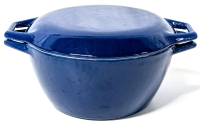 Mid Century Modern Denmark Copco D2 Enameled Pot with Lid | 10.5" x 9" x 4.75" Tall (Including lid & Handles)