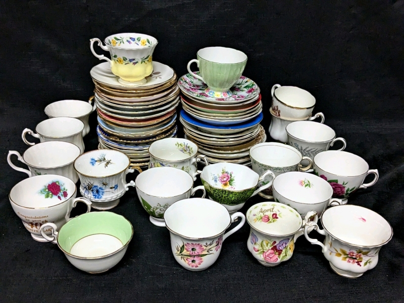 20 Assorted Vintage Tea Cups & 40 Assorted Vintage Saucers