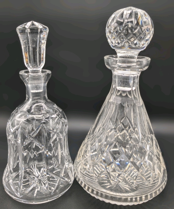 Vintage Cut Crystal & Glass Decanters | 9.25" - 10.25" Tall (incl Stoppers)