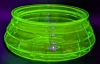 Fantastic Unsigned Anchor Hocking Block Optic Uranium Glass Candy Dish | 5.75" Diameter x 2.5" Tall (No Lid)