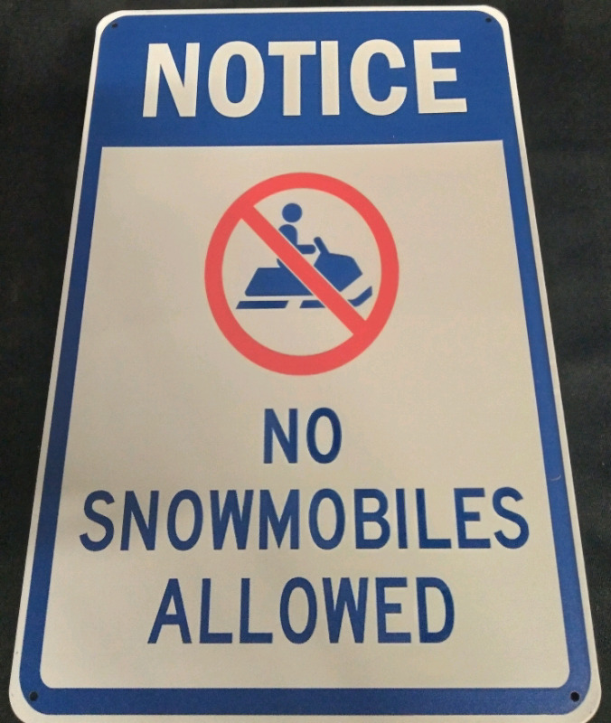 New No Snowmobiles Allowed 8x12" Metal Tin Sign