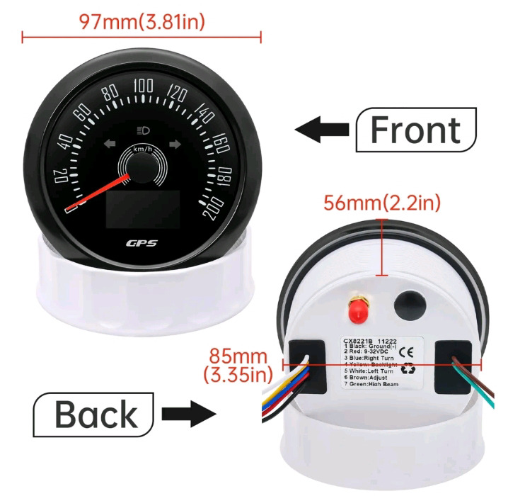 New | 85MM GPS Speedometer 0-200km/h Gauge For Marine, Boat, Car, Truck, ATV & SUV ( Model # CX8221 )