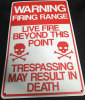 New Warning Firing Range 8x12" Metal Tin Sign