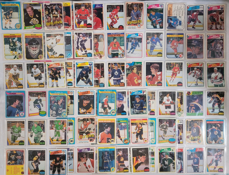 1979 - 1988 O Pee Chee NHL Hockey Trading Card Singles , 90 Cards Total , No Doubles