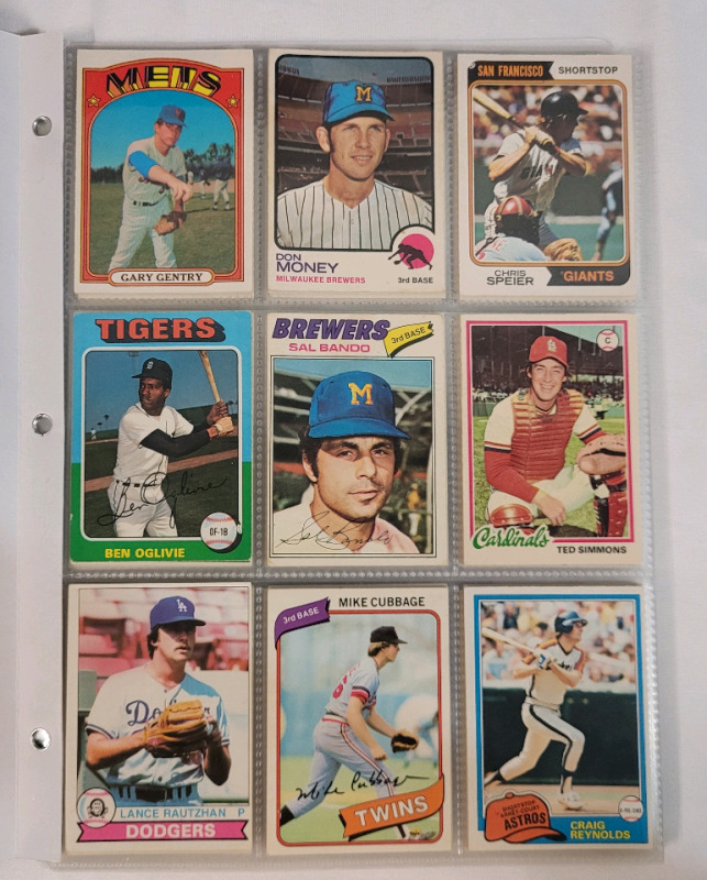 1972 - 1992 O Pee Chee MLB Baseball Trading Card Singles . 108 Cards , No Doubles