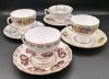 4 Vintage Cups with Saucers : Royal Standard Brussels Lace, Coclough England & Royal Grafton