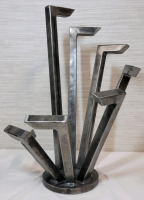 Modern Metal Folk Art . Measures 20.5" tall & 14.5" wide
