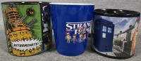 3 New | 2 BBC Docter Who & 1 Stranger Things Coffee Mugs From 4.5" - 5" Tall