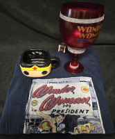 DC Comics Wonder Woman Lot; Includes; Anvil 2XL Wonder Woman T-Shirt, 9" Tall Glass Wonder Woman Goblet & Funko Pop Wonder Woman Coffee Mug 3" Tall