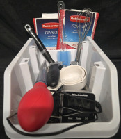 New & Not | Assorted Kitchen Lot Includes But Isn't Limited To; Reveal Microfiber Cleaning Pads, Wisk, Measuring Cups & Wine Opener