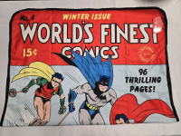 Justice League: A DC Superman Publication | Batman Superman & Robin | Light Weight Blanket / Wall Banner ( 34" X 50" )